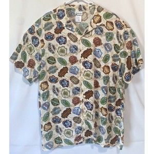 Disney Parks Vacation Club Hotel Resorts Icons Mens Staff Rayon Shirt Large